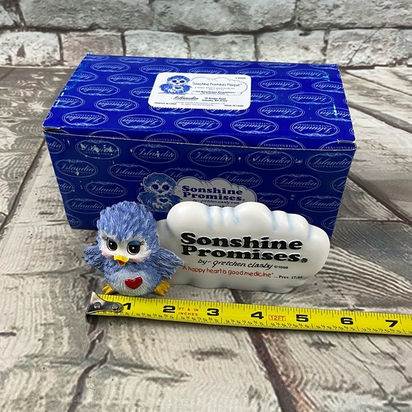 Sonshine Promise Bird Plaque A Happy Heart Is Good Medicine Gretchen Clasby 1998 - Picture 9 of 13